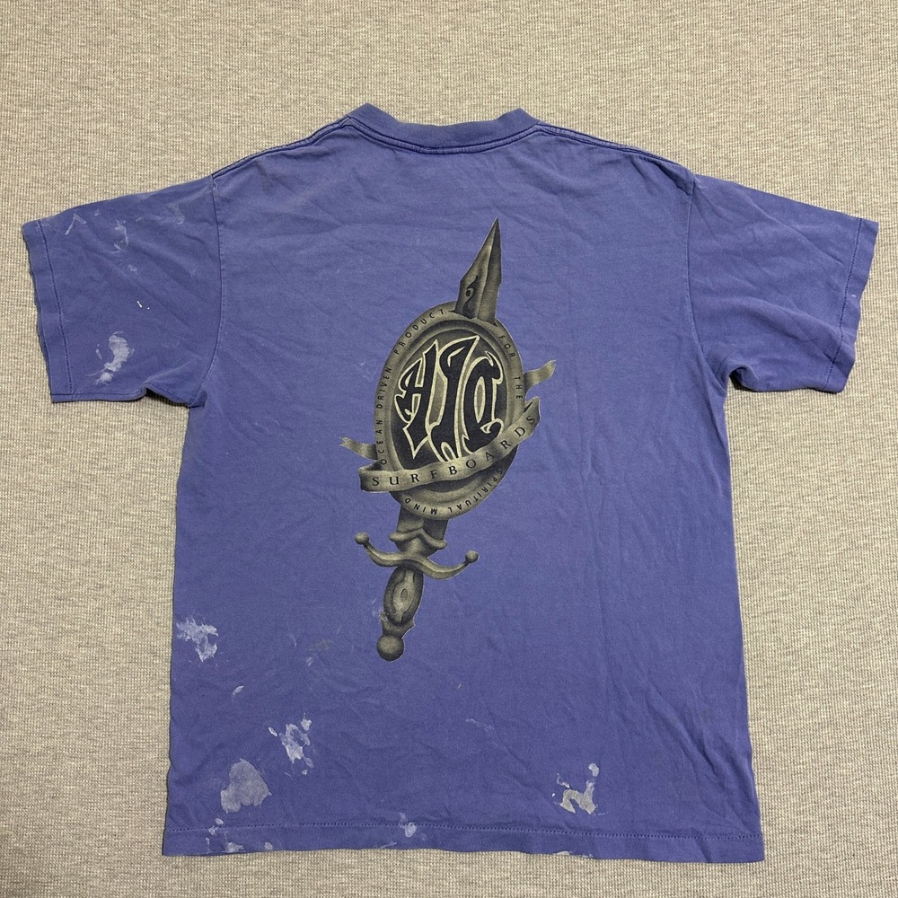 Vintage Hawaiian Island Creations HIC Surfboards T Shirt Purple Mens Large USA - Picture 2 of 16